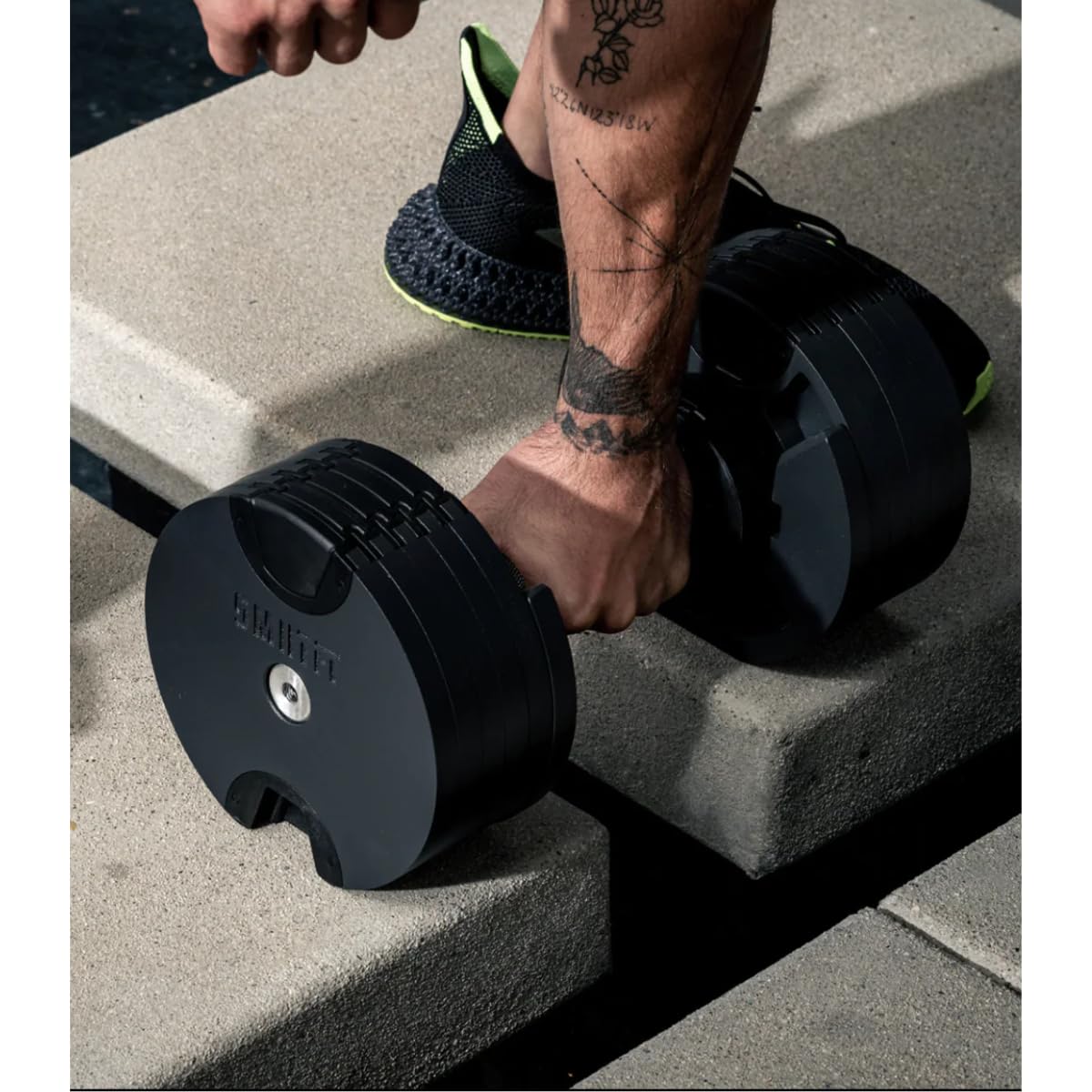 SMRTFT NUOBELL Adjustable Dumbbells 5–80 lb Set | Original NUOBELL | 16 Weights in 1 for Home Gym Strength Training | Steel-Knurled Handle | Space-Saving Dumbbell Set of 2 | 2-Year Warranty