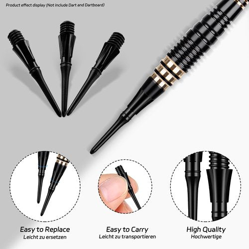 CyeeLife 2BA Thread Soft Tip Dart Points - Plastic Dart Tips - 1000 Pack Premium Replacement Dart Accessories