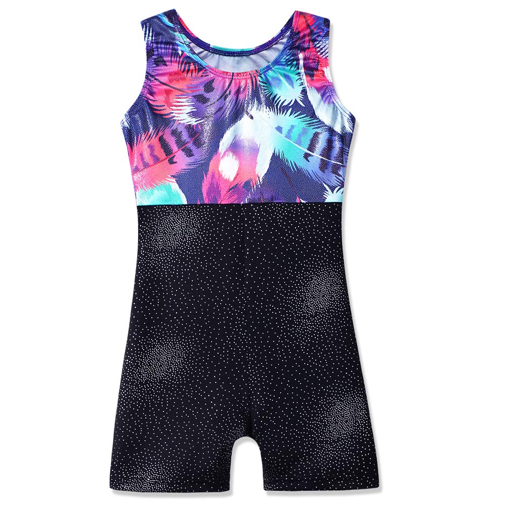 HOZIY Gymnastics Leotards With Shorts for Girls Size 9-10 Years Old Tumbling Wear Black