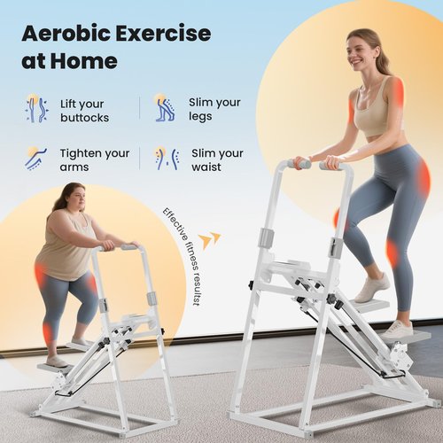 Foldable Stepper Climbing Machine with Step Counter, with Step Counter Stair Stepper for Home Space-Saving Step Machine Foldable Stair Stepper, for at-Home Exercise