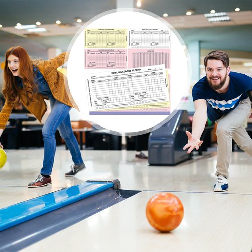 Dunzoom 5 Pack Bowling Team Score Books 9 x 4 Inch Bowling League Record Carbonless 3 Part Recap Sheets or Bowler Score Keeper 750 Pages