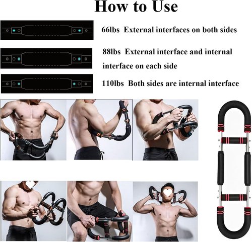 Twister Arm Trainer, 40-110lb Adjustable Chest Workout Equipment, Arm Trainer for Men, Chest Trainer for Men, Shoulders and Forearms Muscle Training Fitness Equipment