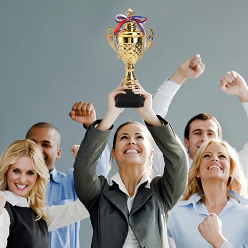 Fasmov Large Trophy Cup for Custom Trophy Keepsake, Gold Award for Sports, Tournaments, Competitions, 14.5 inches