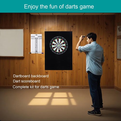 Afumazi Extended Dartboard Surround, Large Dart Board Wall Protector with Scoreboard for Home Bar Game Room