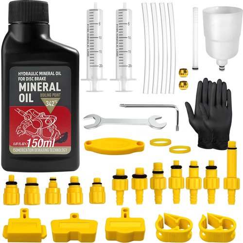 BIBOKLTIY Brake Bleed Kit,Bicycle Hydraulic Brake Bleed Kit Including 150ML Mineral Oil for Shimano,TEKTRO, TRP Hydraulic Disc Brakes