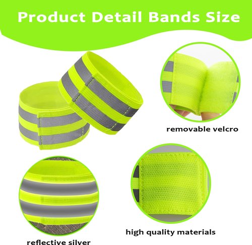 6 Pack Reflective Bands for Strollers High Visibility Elastic Reflective Gear Safety Reflectors Stroller Identifier for Baby Stroller Accessories Walking at Night Cycling and Running