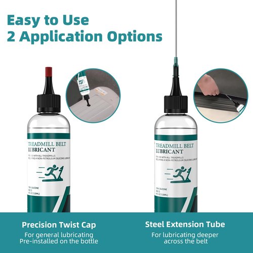 Treadmill Belt Lubricant, 100% Silicone Treadmill Lube High-Temperature Resistant Stable Lubricant, with Application Tubes and Precision Screw Caps 500cs, 4.2 Ounce