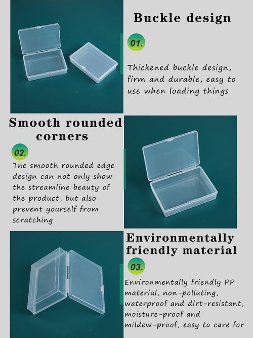 Clear Plastic Playing Card Boxes Snaps Closed Poker Gaming Playing Card Deck Cases Holder Plastic Storage Box Clear Trading Card Box Card Storage Organizer for Bank Business Card (10Pcs)