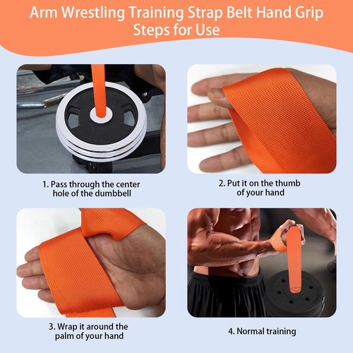 Arm Wrestling Training Loading Strap, Ideal for Wrist Forearm and Biceps Workouts Muscle Strength Workouts Tools Suitable for Home and Gym Training for 1-2 inches Barbell Plates