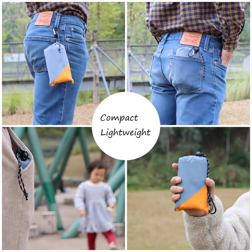 Orga'Neat Pocket Picnic Blanket, Sandproof Lightweight Pocket Camping Tarp, 55?³x 60??Foldable & Fits into Small Bag, Water Resistant Washable Quick Dry Compact Beach Mat for Outdoor Recreation