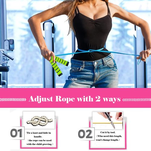 Ponydash Jump Rope for Kids, 2 Pack Kids Jumping Rope Lightweight &Adjustable &Durable jumping rope for Fitness-Speed Jump Rope for Women Men Youth, Foam Grips Handles for, Workout