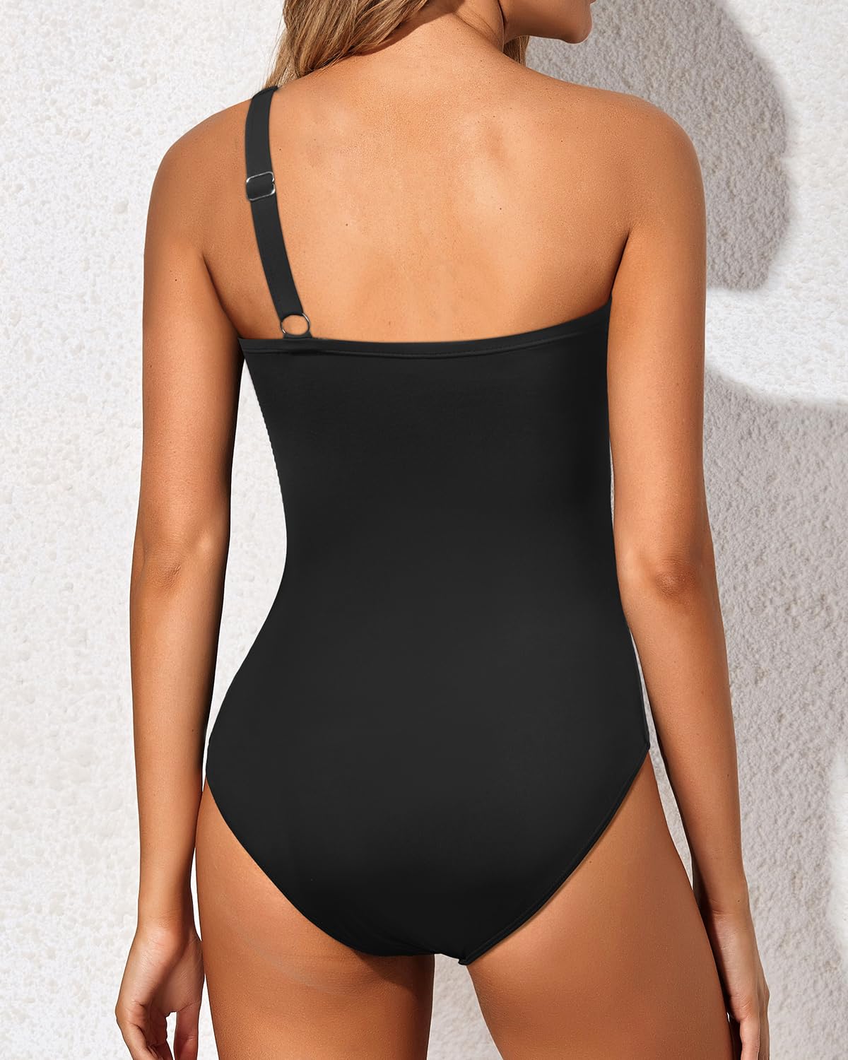 Holipick Criss Cross One Shoulder One Piece Swimsuit for Women Tummy Control Bathing Suits Modest Full Coverage Keyhole Swimwear XL
