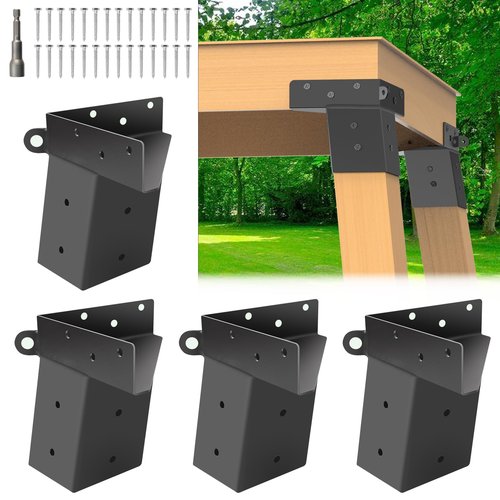 Deer Stand Brackets 4"x 4", Elevator Brackets 4Pcs , Deer Blind Bracket, for Outdoor Hunting Platform, Elevated Deer Blinds Bracket, Shooting Shacks, Tree Houses and Observation Decks