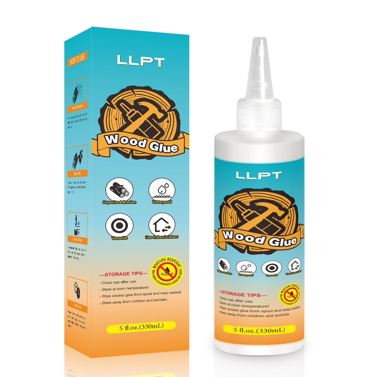 LLPT Wood Glue 11.2 Ounce, Dried Clear Waterproof Wooden Super Glue