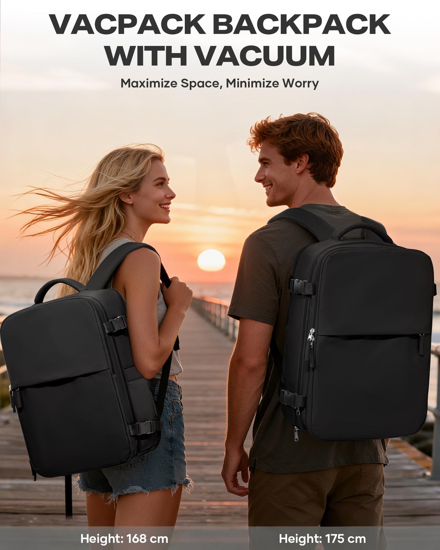 coofay Vacuum Backpack Travel with Pump Airbag Travel Backpack with Vacuum System Mochila de Viaje Compresion al Vacio Easyvacpack Vacpack Backpacks for Traveling Carry on Luggage