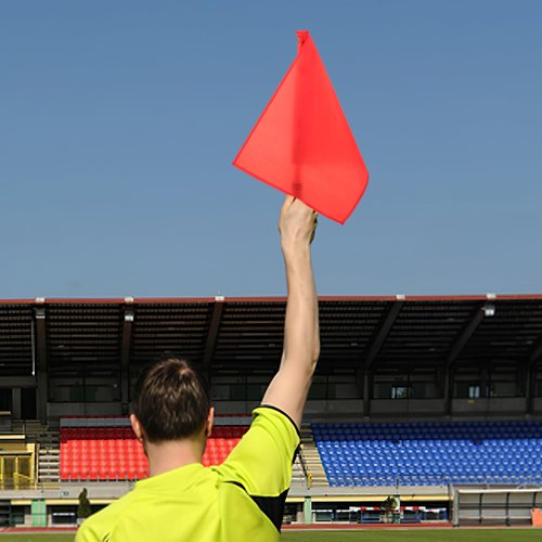 GANAZONO 4pcs Referee Flag Volleyball Line Judge Flags Stainless Steel Sponge Handle Track and Field Sports Training Volleyball Referee Equipment 45x36cm