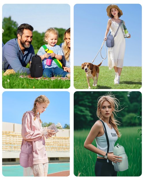 sportsnew Water Bottle Carrier Bag with Phone Pocket for 30/40oz Tumbler with Handle Accessories, 32/40/64 oz Without Handle Insulated Water Bottle Holder with Strap Large Sling Bag Crossbody