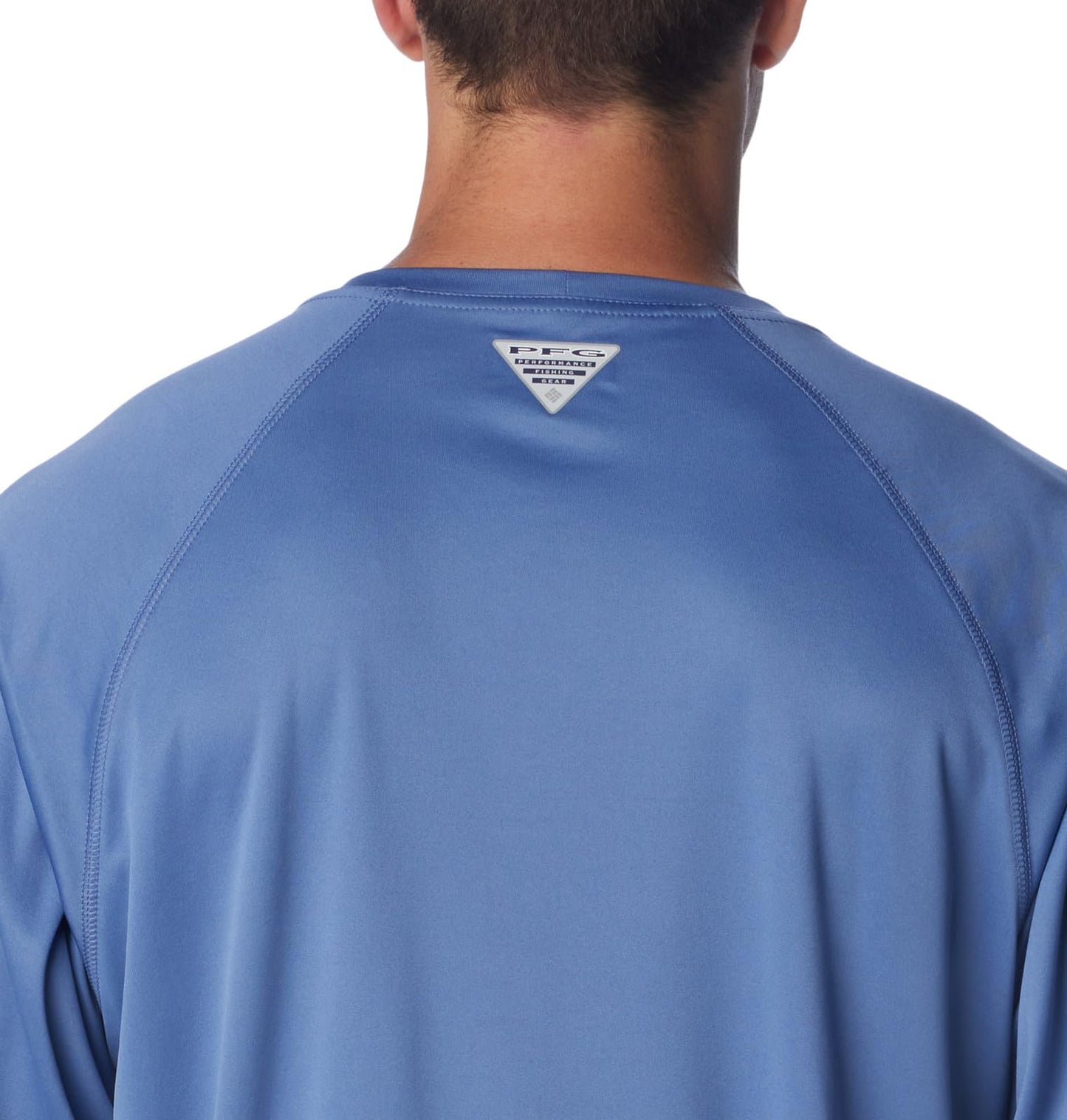 Columbia Men's Terminal Tackle Long Sleeve Shirt, Bluebell/Cool Grey Logo, Large Tall