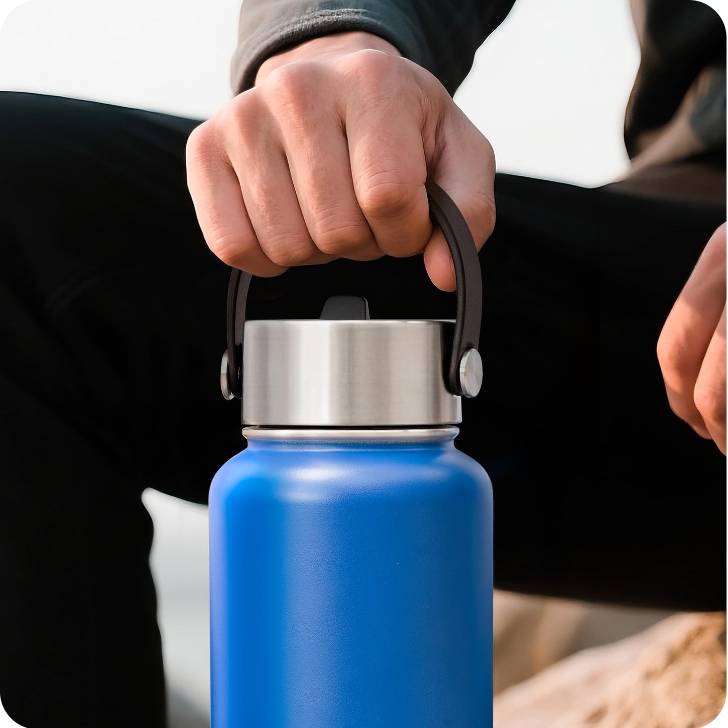 Prurex Straw Lid for Camelbak Chute Mag 20/25/32/40 OZ & Contigo Stainless Steel Water Bottles 13/20/24/32 OZ, Replacement Lids for Wide Mouth Water Bottles, BPA Free