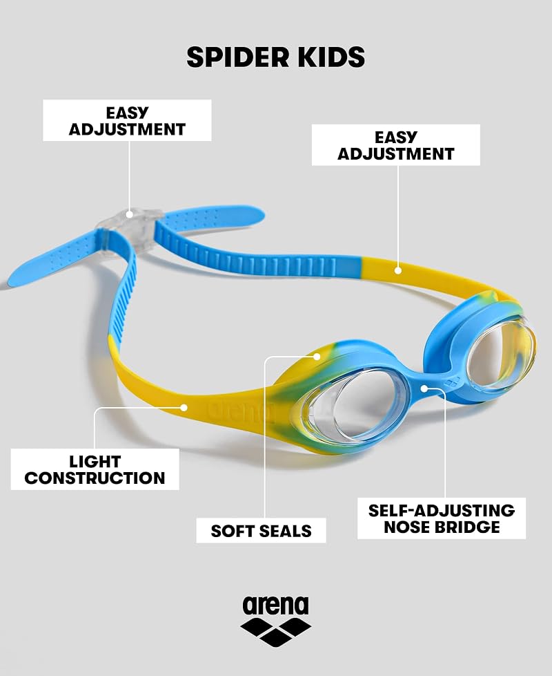 ARENA Lightblue Kids Swim Goggles - Anti-Fog, No Leak, Ages 2-5 Variation: Lightblue/Blue