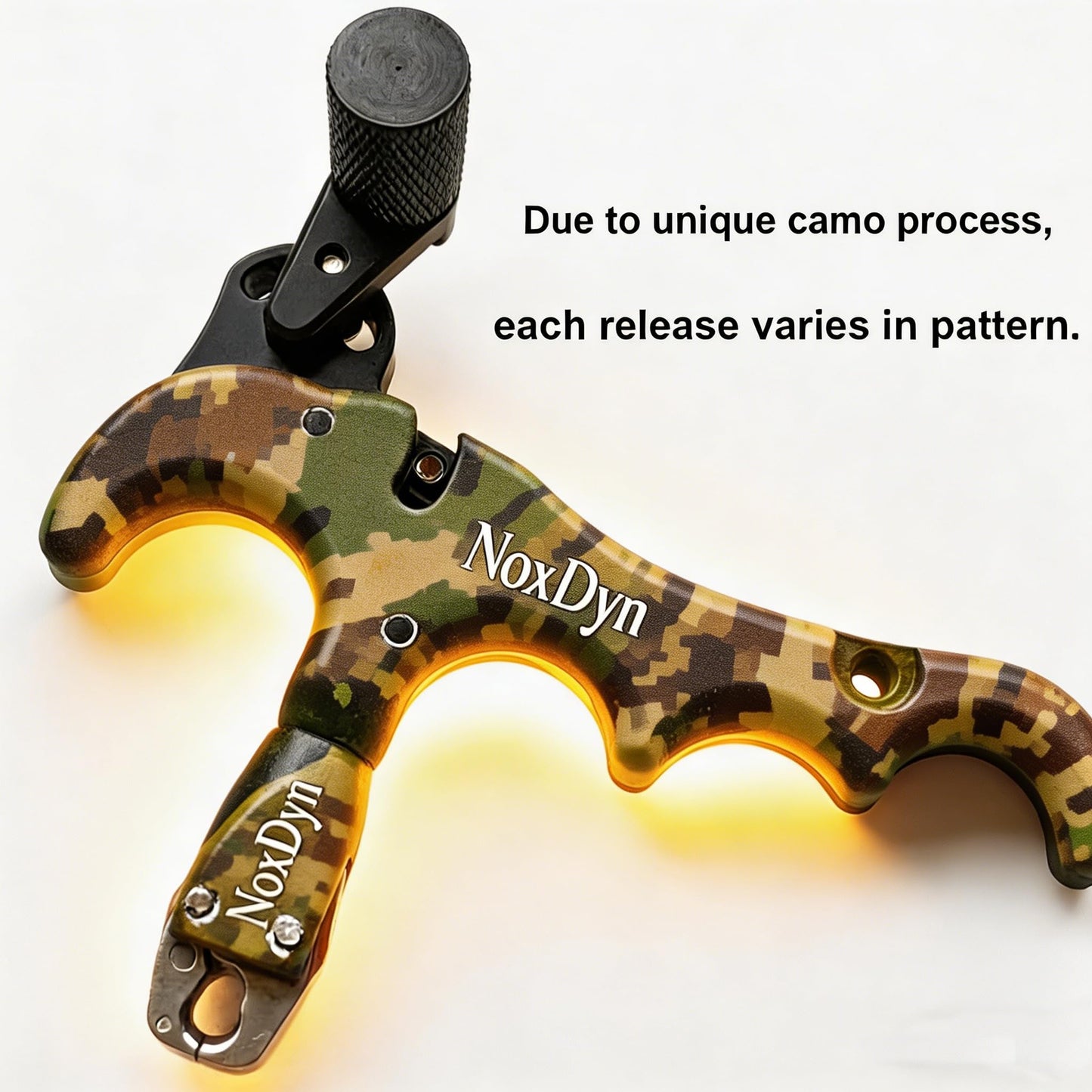 NoxDyn Archery Bow Release for Compound Bow, 4-Finger Adjustable Sensitivity Thumb Release Aid, 360° Rotatable Head for Hunting and Target Practice