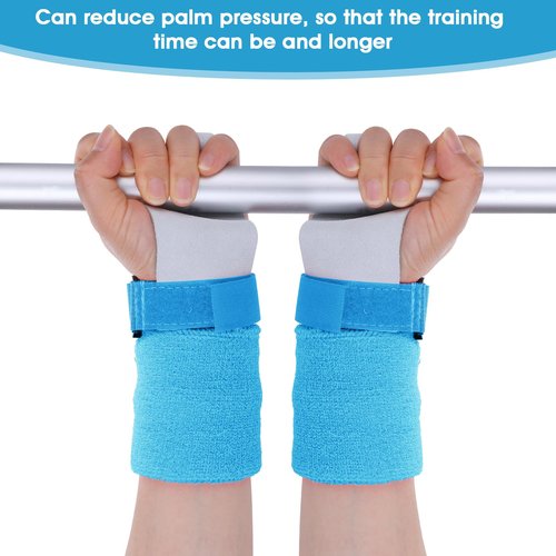 Abeillo 2 Sets of Gymnastics Grips Wristbands for Girls Youth Kids, PurpleGymnastic Hand Grips Gymnastic Bar Palm Protection and Wrist Support Sports Accessories, Medium