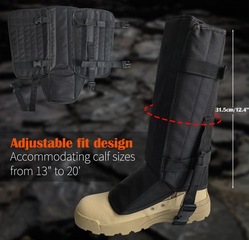 SUGOOE Snake Gaiters Leg Guards, Snake Guard Chaps for Men & Women, Adjustable Snake Proof Gaiters for Hunting, Outdoor and Farm Working