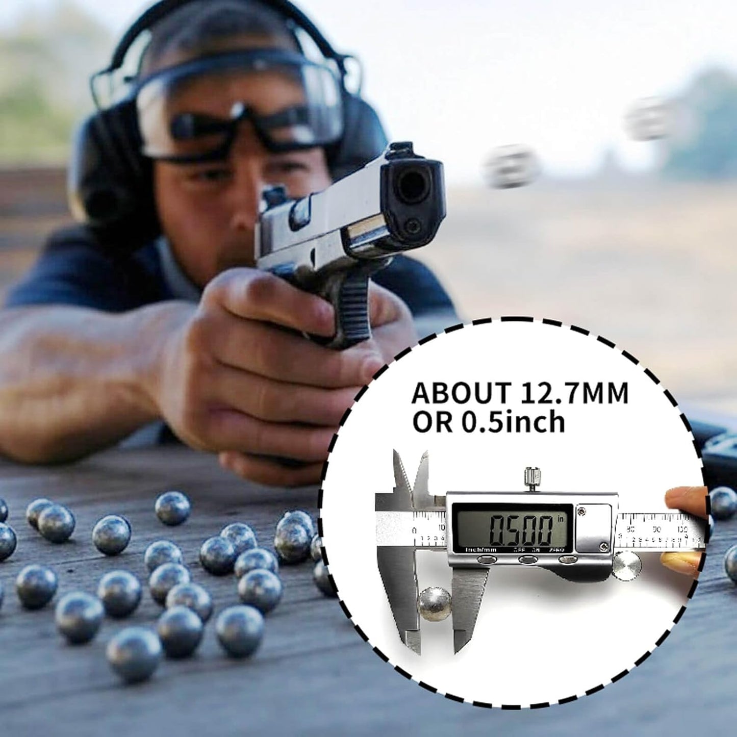 100 Pieces .50 Caliber Aluminum Paintball Ammo 2.8 Grams Solid Resuable Seamless Paintball Powerful for Shooting Training Practice Fit for T4e TR50/HDR 50 Cal Pepper Balls