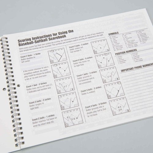 Champro Baseball Score Book (White), 28 pages