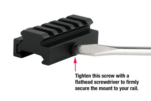 Monstrum Tactical Low Profile Picatinny Riser Mount with Quick Release, for Red Dots, Scopes, and Optics (0.5 inch H x 2.5 inch L)