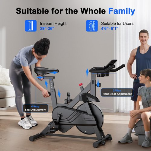 Superun Exercise Bike, Stationary Bikes for Home Gym with 32-Level Magnetic Resistance, 300LBS Capacity Indoor Cycling Bike with Comfortable Seat, LED Display