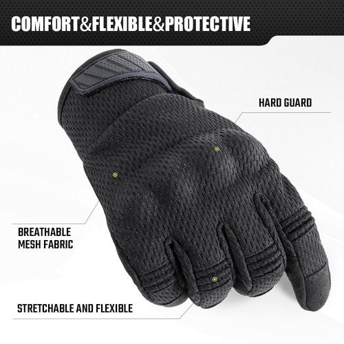 AXBXCX Tactical Gloves for Men Breathable Flexible Touch Screen Full Finger Gloves for Airsoft Paintball Motorcycle Cycling Camping Black L