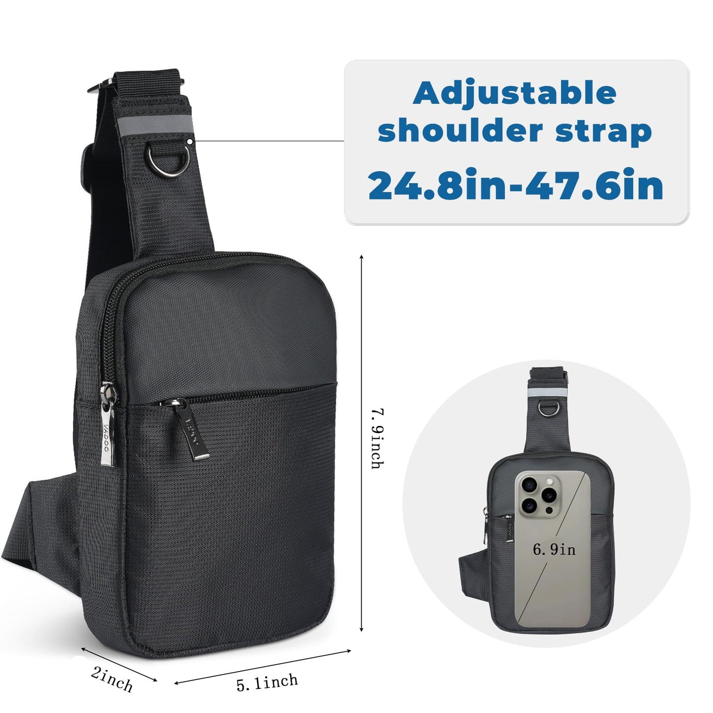 Small Sling Bag Mini Crossbody Bag with RFID Blocking Fashionable Fanny Pack for Women and Men Chest Bags for Travel