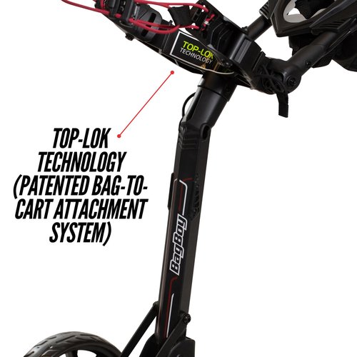 Bag Boy Nitron 3 Wheel Golf Push Cart, Easy 1 Step Open and Fold, Scorecard Console, Beverage Holder, Mobile Device Holder, Handle Mounted Parking Brake