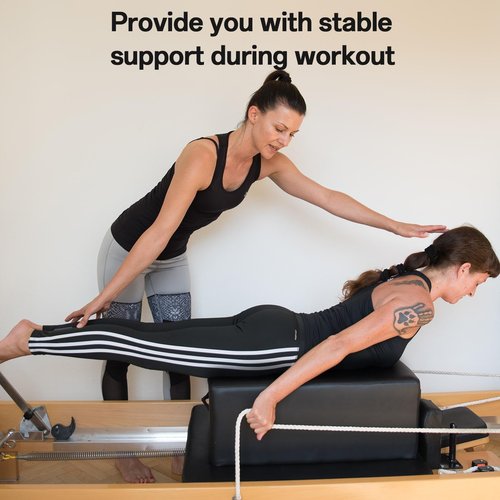 Pilates Box for Reformer,Pilates Reformer Machine/Home Use Pilates Bed 25.6x16.5x7.9 in Premium PU and Wood Pilates Sitting Box for Exercises That Improve Range of Motion and Flexibility(Black)