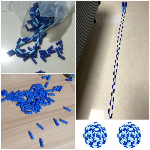 SquEqu 50 Pack Beaded Jump Rope Beads Replacement Tangle-Free Segmented Skipping Rope Rubber Bead Barrel Parts for Soft Beaded Skipping Ropes Cable Adults Kids Adjustable Segmented Jumping Rope