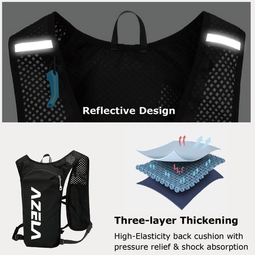 YAPJEB Lightweight Hydration Pack Backpack Vest, Optional 1.5L 2L BPA Free Water Bladder - Leakproof Breathable for Running Hiking Cycling Climbing Marathon Camping for Men and Women