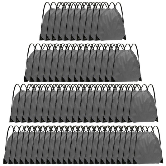 Grneric Drawstring Backpack Bulk 70Pcs String Backpack Drawstring Bags Cinch Bag Sackpack for Men Women Gym(Grey)