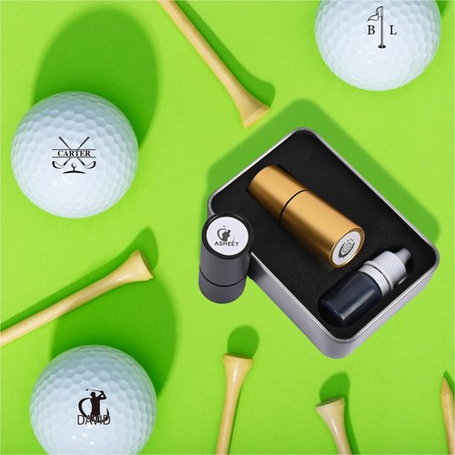 Ruimaao Custom Golf Ball Stamp - Personalized Golf Ball Marker Stamp, Waterproof Ink Customized Golf Balls Stamps with Your Design, Golf Ball Stamper, Golf Accessories Golfer Father Dad Golf Gifts