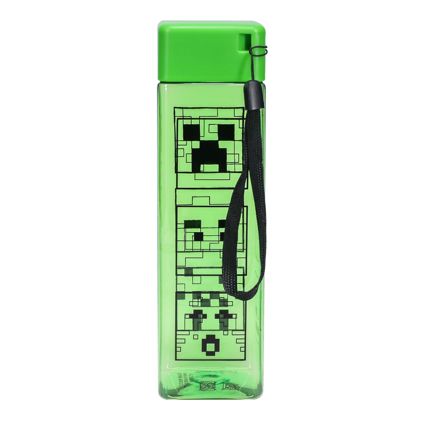 Minecraft Square Travel Plastic Water Bottle With Wrist Strap | 500ml (17 fl oz)
