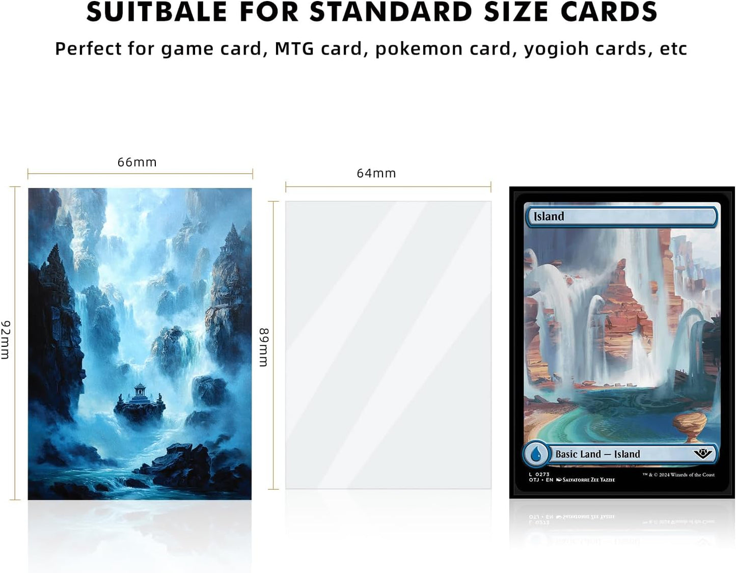 100 Card Sleeves for MTG with 100 Inner Sleeve, Textured Back Art Sleeves, Fit Standard Size Cards - Forest