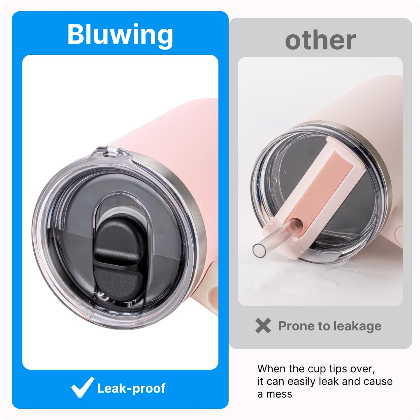 Bluwing 30oz Replacement Lid for 30oz Stanley Quencher H2.0 FlowState Tumber, Leak Proof Lid Fit for Stanley Cup, Reusable Dustproof Tumbler Cover