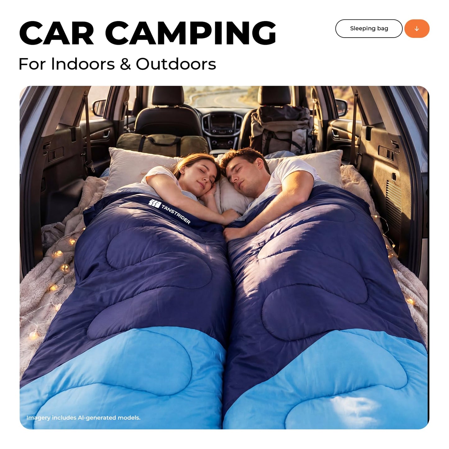 TANSTRIDER Sleeping Bags for Adults Warm Weather, Compact Lightweight Backpacking Sleeping Bag with Compression Sack for Youth, Camping Essentials Gear for Hiking Travel Climbing Outdoor & Indoor Use