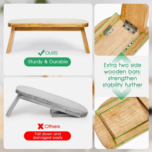 Meditation Bench with Carrying Bag, Meditation Kneeling Stool Portable Yoga Meditation Bench Ergonomic Foldable Prayer Stool with Soft Cushion for Kneeling Sitting Prayer Extended Practice