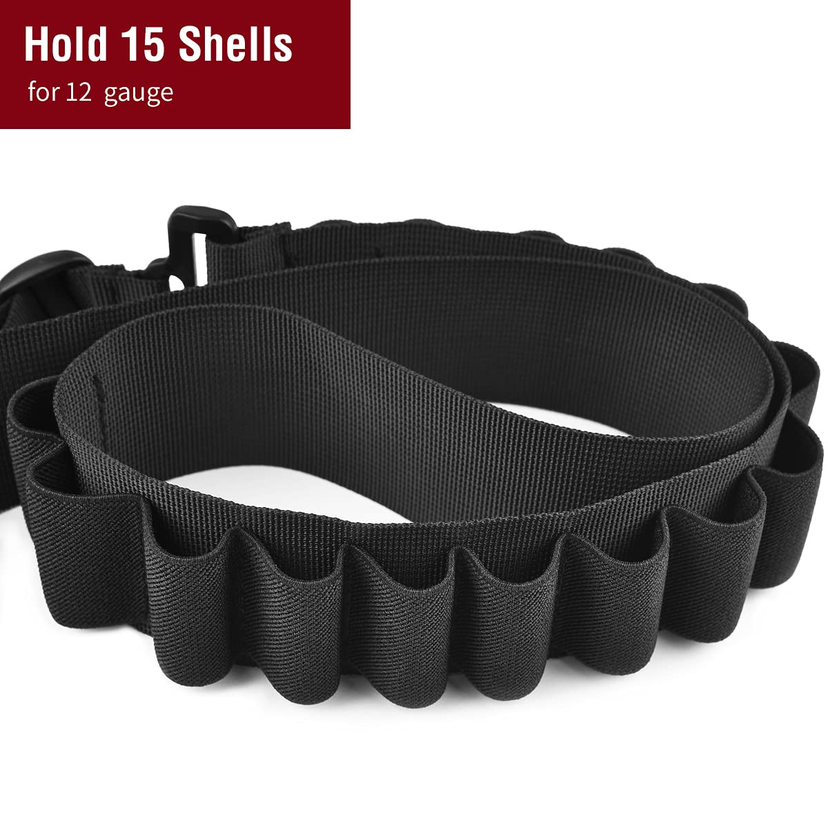 CVLIFE Shotgun Sling with Shell Holder, Holds 15 Shells for 12 Gauge, Adjustable Two Point Sling with Swivels for Outdoors
