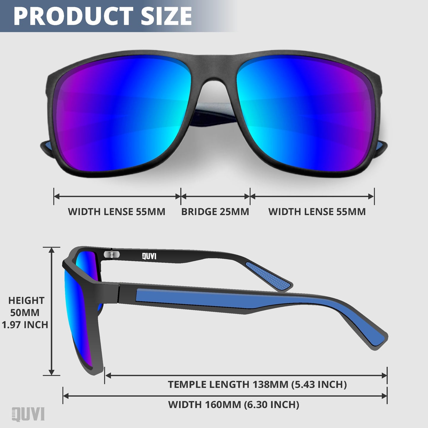 QUVI Polarized Sunglasses for Men | Mens Sunglasses Polarized UV Protection, Lightweight Men's Sun Glasses for Driving Sports Fishing Golf Cycling