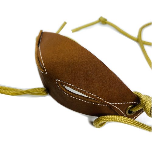 Parallel Halo Leather Shepherd Sling Handmade Paracord Shepherds Old-Fashioned Slingshot Tennis Ball Thrower (Brown)