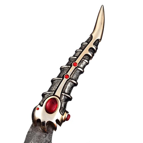 Handmade Catspaw Dagger of Arya Stark with Display Stand - GoT Damascus Steel Blade Dagger