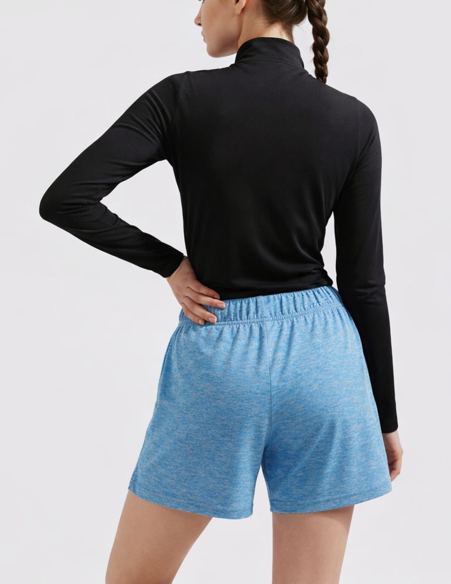 5 Pack: Womens Workout Gym Shorts Casual Lounge Set, Ladies Active Athletic Apparel with Zipper Pockets (Set 1, X-Large)
