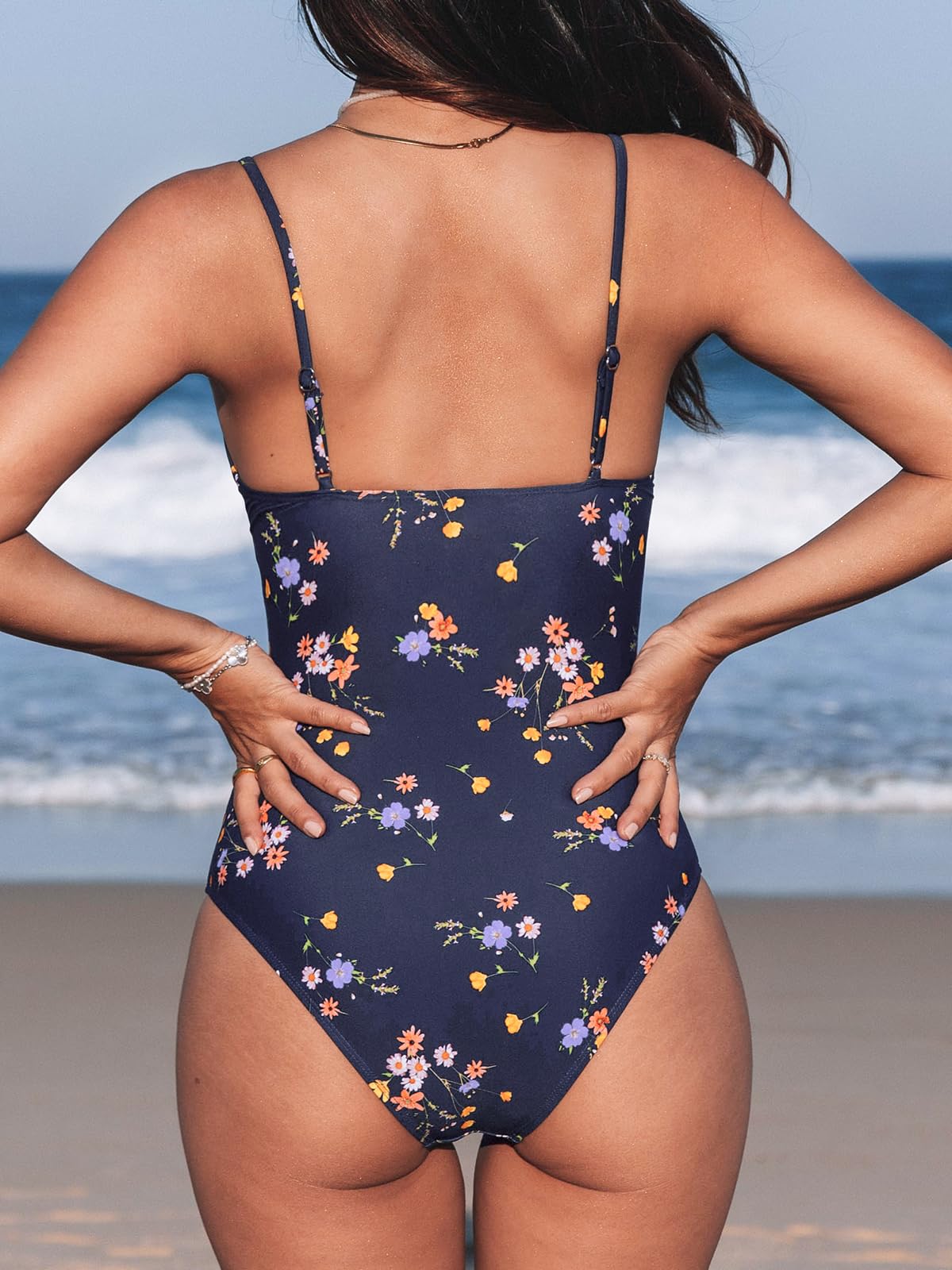 CUPSHE Women One Piece Swimsuit Deep V Neck Tummy Control Low Back XXL